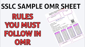 SSLC MCQ SAMPLE OMR SHEET