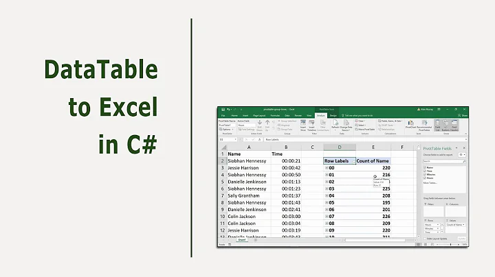 DataTable To Excel in C#