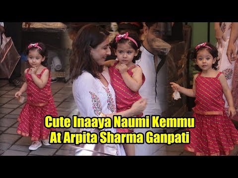 Cute Inaaya Naumi Kemmu Masti At Arpita Khan Ganpati Aarti #GaneshChaturthi2019