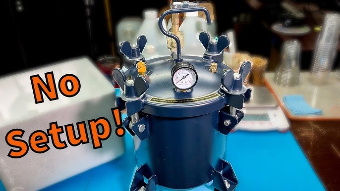 Crafted Workshop on X: All set up for resin casting with this pressure pot!  Followed @NVWoodwerks tutorial video to convert this Harbor Freight pressure  pot and am doing a test casting with @