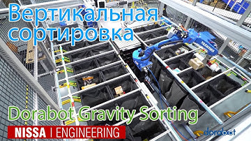 Сортировка на складе по корзинам манипулятором Dorabot Gravity Sorting