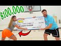 Challenging JENNA BANDY for her $100,000!! BASKETBALL SKILLS CHALLENGE!