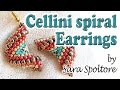 Tutorial Cellini spiral alternating zig zag - How to make earrings with beads - Peyote stitch