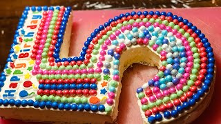 How to Make Number 5 Birthday Cake | ASMR Video