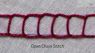 Open Chain Stitch In Hand Embroidery Stitches Tutorial