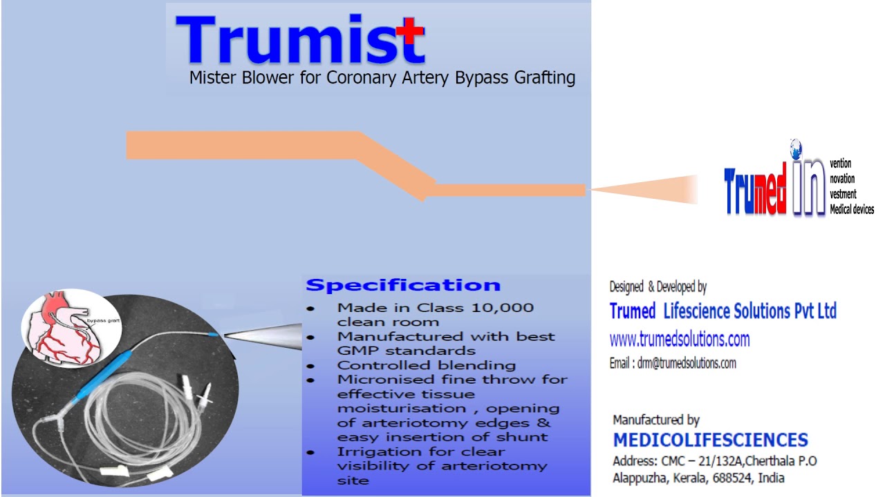 TRUMIST for coronary artery grafting    an animation of Trumed product