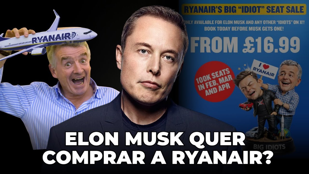 Ryanair provoca Elon Musk e transforma briga em promoção milionária