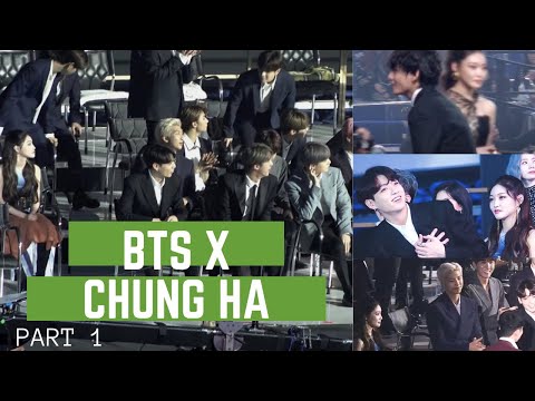 BTS AND CHUNGHA INTERACTION/MOMENTS - PART 1 방탄소년단 청하