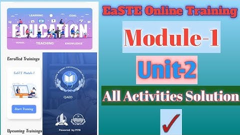 EaSTE QAED Online Training|Module-1|Unit-2|Complete Solution