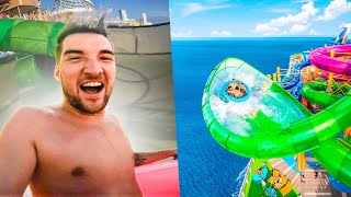 DE GEVAARLIJKSTE GLIJBAAN OP HET CRUISESCHIP! WATERPARK MIDDEN OP ZEE!🚢🌊