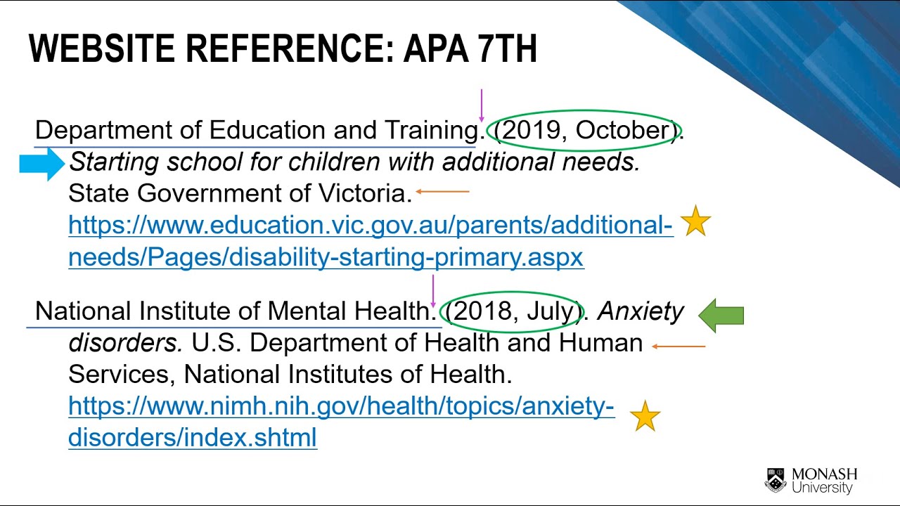 how to cite websites in text apa 7