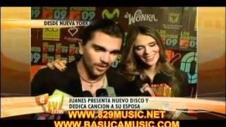 Juanes Presenta Nuevo Disco y Dedica Cancion A Su Esposa