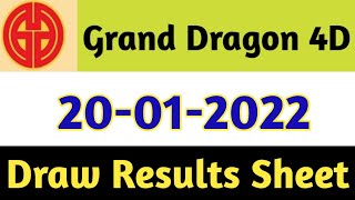 20-01-2022 Grand Dragon Today 4D Results | 4d Malaysia Result Live Today | Today 4d Result Live