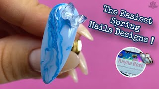 HOW TO DO EASY SPRING Nail Design?! | REYNA ROSE Decals | KMF Nails Design
