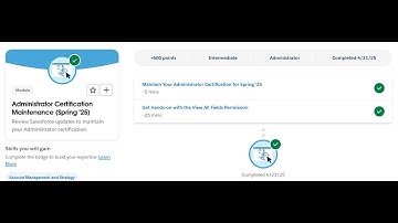 Administrator Certification Maintenance (Spring 