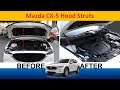 How to install hood struts to a Mazda
