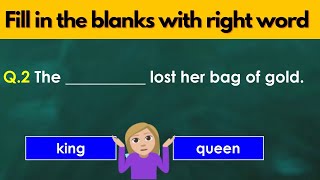 Fill in the blanks English  grammar quiz ( noun & gender ) test level: easy screenshot 5