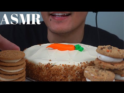 ASMR | Carrot Cake + Chocolate Chip Cookie Sandwich + Oreos | Eating Sounds
