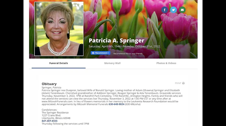 Funeral Service for Patricia A. Springer
