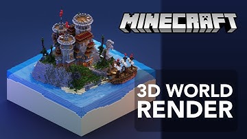 Minecraft 3D Render Timelapse | Castle Diorama - Blender