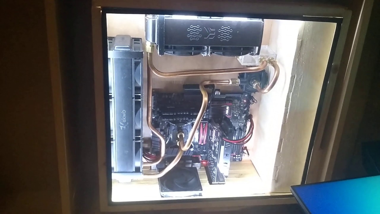 Wooden Pc Case with Water Cooling - YouTube