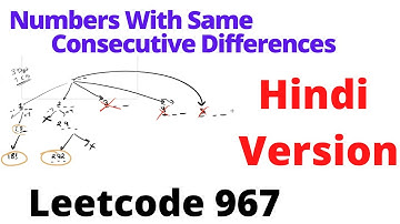 Numbers With Same Consecutive Differences | leetcode 967 | Hindi