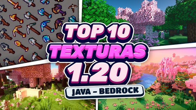 🔴 TOP 7+1 TEXTURE PACKS para MINECRAFT 1.19 - 1.20.2 (JAVA y BEDROCK) 🍬  PAQUETE DE TEXTURAS 1.20.41 