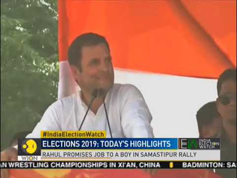 India Election Watch: Rahul promises job to a boy in Samastipur rally