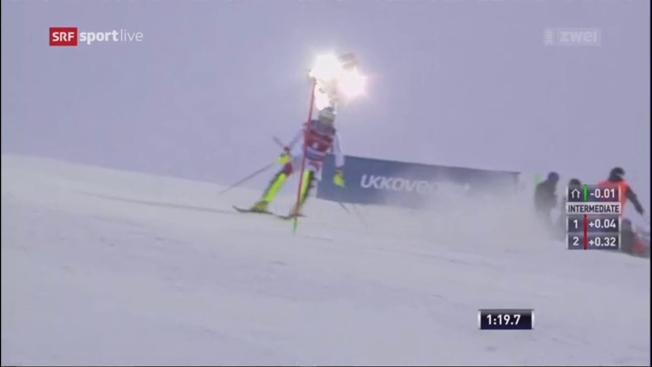 Daniel Yule 2nd run Mens Slalom - Levi FIS Alpine Skiing World Cup 2017