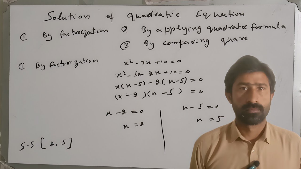 Solution of Quadratic Equations by Factorization | Step-by-Step Method ...