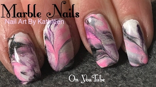 Marble Nails Using Acrylic Paint