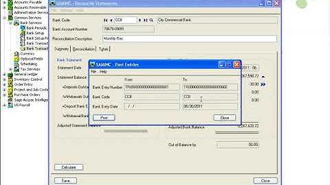 Sage ERP Accpac Bank Services Transaction Processing version 5 6