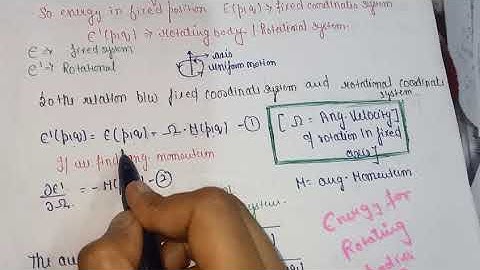 Rotating bodies  || Statistical_Physics: MSc-physics course(PHYMS-203)