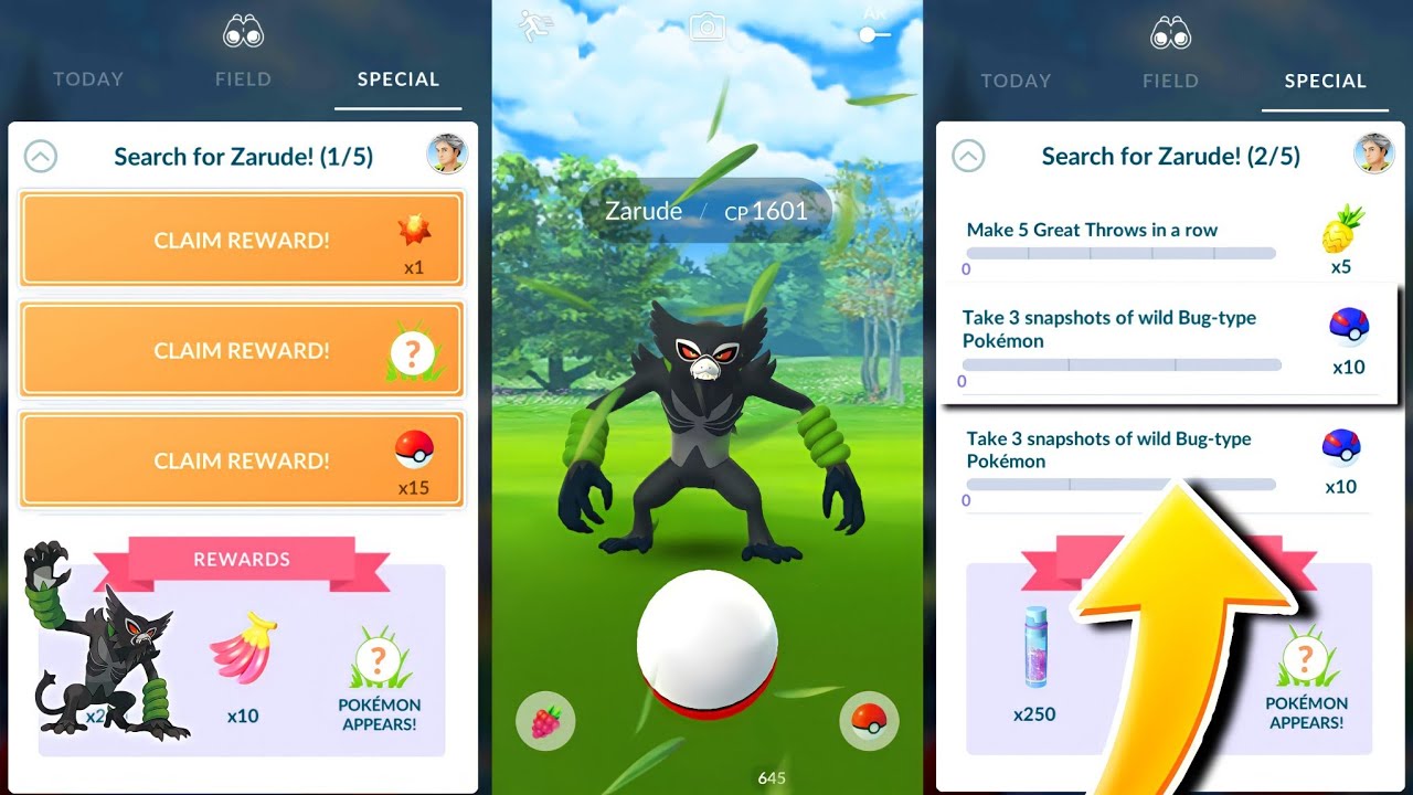 The mission Search for Zarude is now available in Pokemon GO 