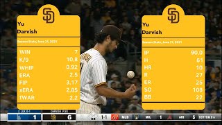 [June 21] Yu Darvish, the pitch info for all the pitches, MLB highlights 2021