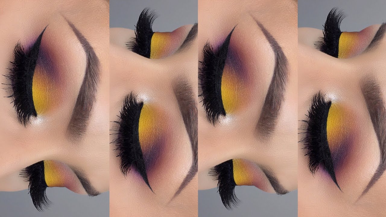 Spring Makeup Tutorial L Yellow Purple Eyeshadow YouTube