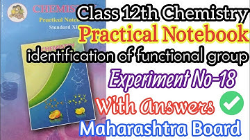 Class 12th Chemistry Practical Notebook|| Experiment No.18 all answers|| 12th Chemistry Practical