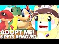 Removedadopt me removing all these 5 pets  50 items foreverplayers sad roblox