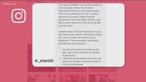 Lyft bans driver after woman claims she thought she was in danger during ride