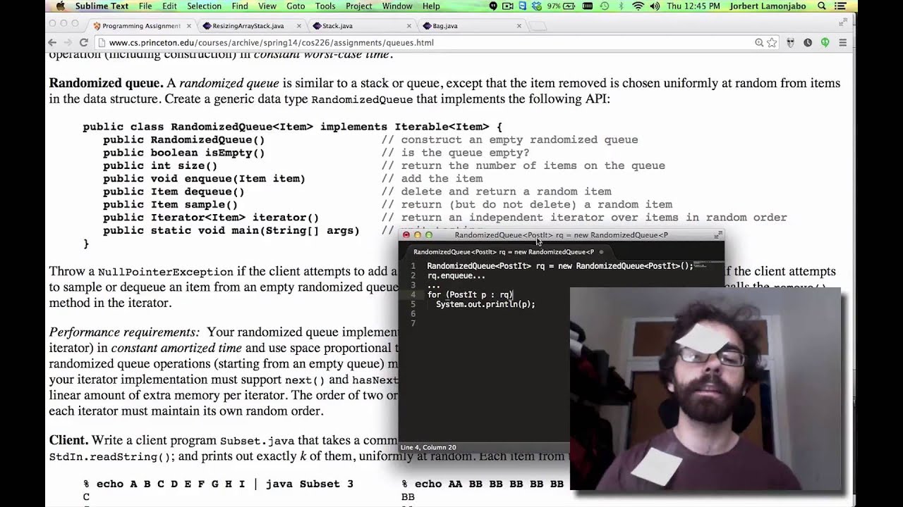 programming assignment deques and randomized queues