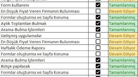 EXCEL ONAY KUTUSU CHECKBOX