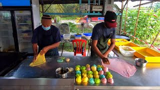 RAINBOW Colored Roti Canai Pelangi in Kuala Selangor, Malaysia