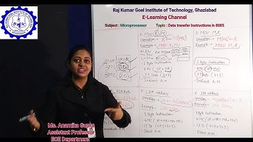 Data transfer Instructions in 8085 microprocessor |RKGIT|  | B.TECH | ENGINEERING |E-LEARNING CLASS