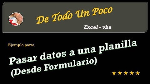 Pasar datos desde un formulario a una planilla con doble clic.