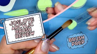 Joslove Acrylic Brush Review &amp; Swatch | How to Prep a Brand New Acrylic Brush