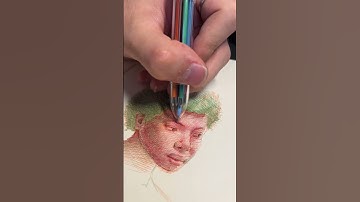 How to draw faces with only a 4 color ballpoint pen! ✍️✨ #art #viral #shorts