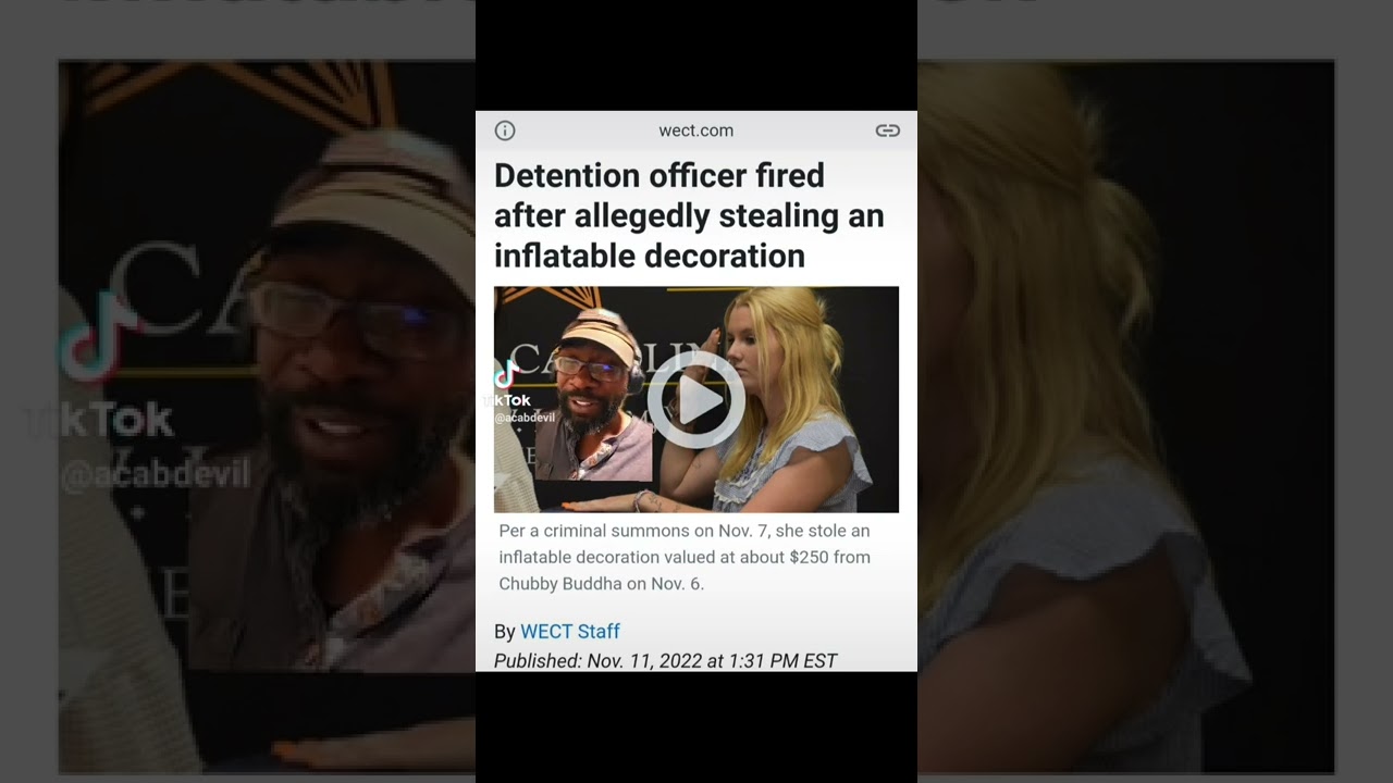 Detention Officer fired for arrested for stealing inflatable decoration. #northcarolina #shorts