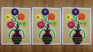 UNIQUE WALL HANGING IDEAS - CARDBOARD CRAFT /COTTON BUD CRAFT /WOOLEN CRAFT IDEA /BEST OUT OF WASTE