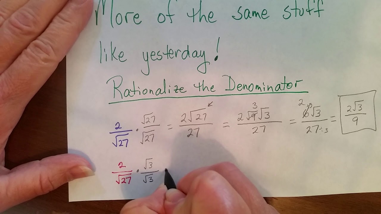 Rationalize the Denominator - short video - YouTube