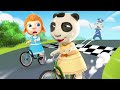 Cycling competitions and speeding | Little policeman chasing children | Cartoon Animaion for kids